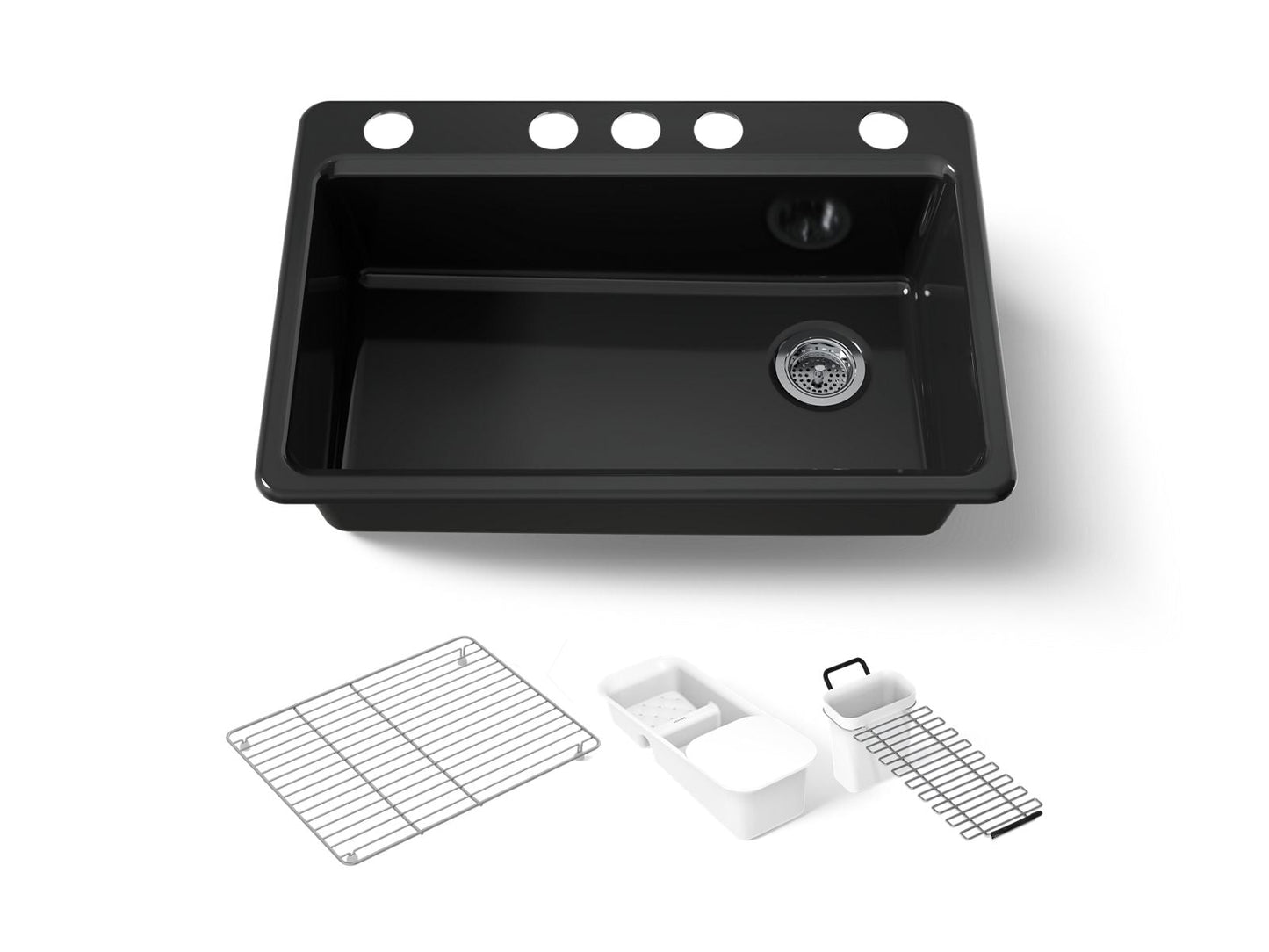 KOHLER K-5871-5UA3 Riverby 33" undermount single-bowl workstation kitchen sink