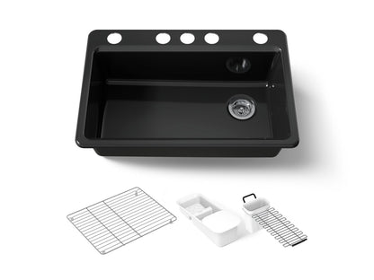 KOHLER K-5871-5UA3 Riverby 33" undermount single-bowl workstation kitchen sink