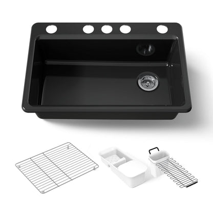 KOHLER K-5871-5UA3 Riverby 33" undermount single-bowl workstation kitchen sink