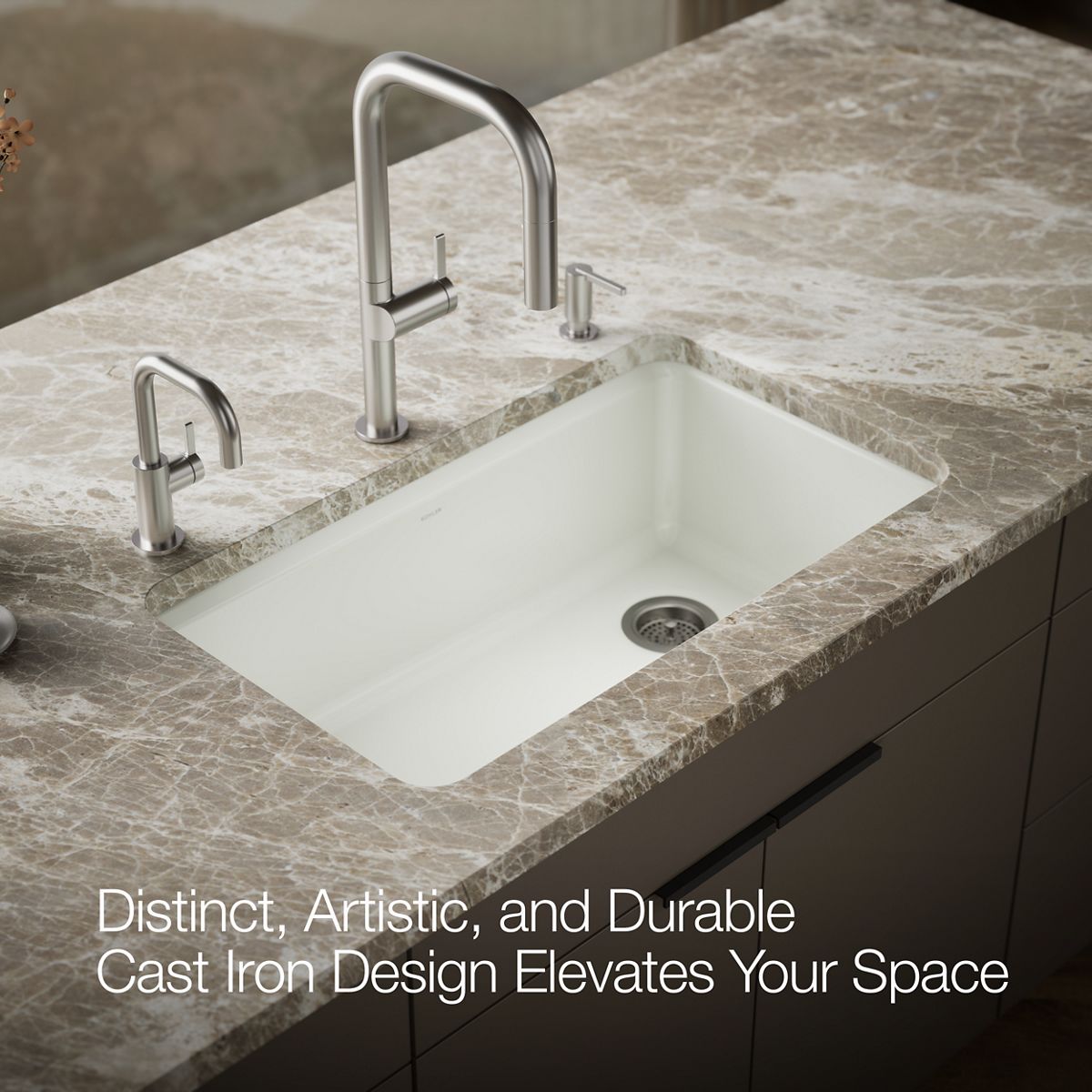 KOHLER K-5871-5UA3 Riverby 33" undermount single-bowl workstation kitchen sink
