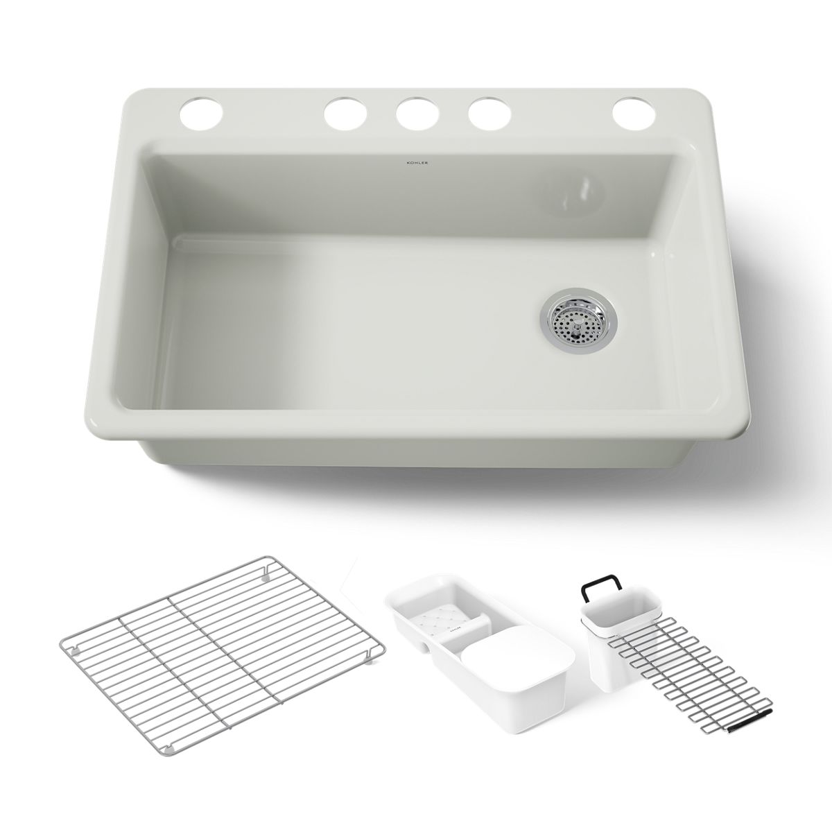 KOHLER K-5871-5UA3 Riverby 33" undermount single-bowl workstation kitchen sink