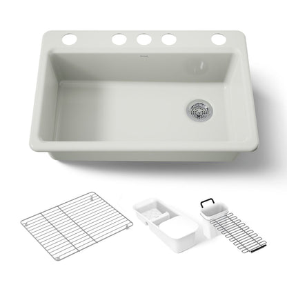 KOHLER K-5871-5UA3 Riverby 33" undermount single-bowl workstation kitchen sink