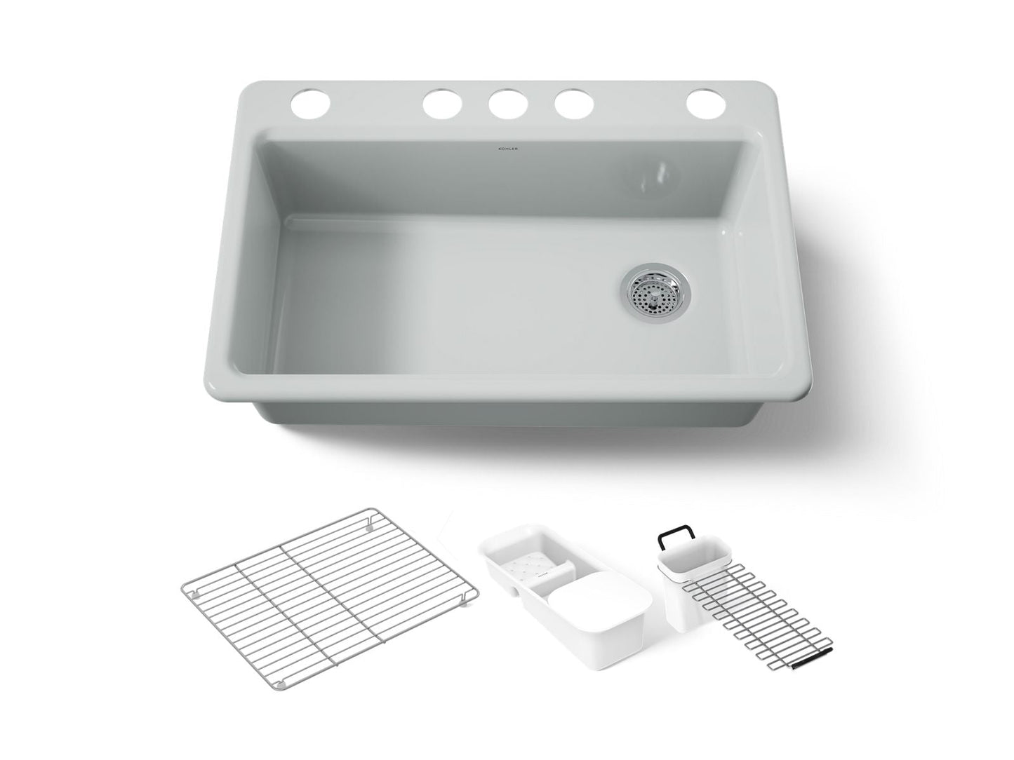 KOHLER K-5871-5UA3 Riverby 33" undermount single-bowl workstation kitchen sink