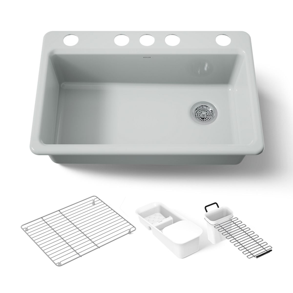 KOHLER K-5871-5UA3 Riverby 33" undermount single-bowl workstation kitchen sink