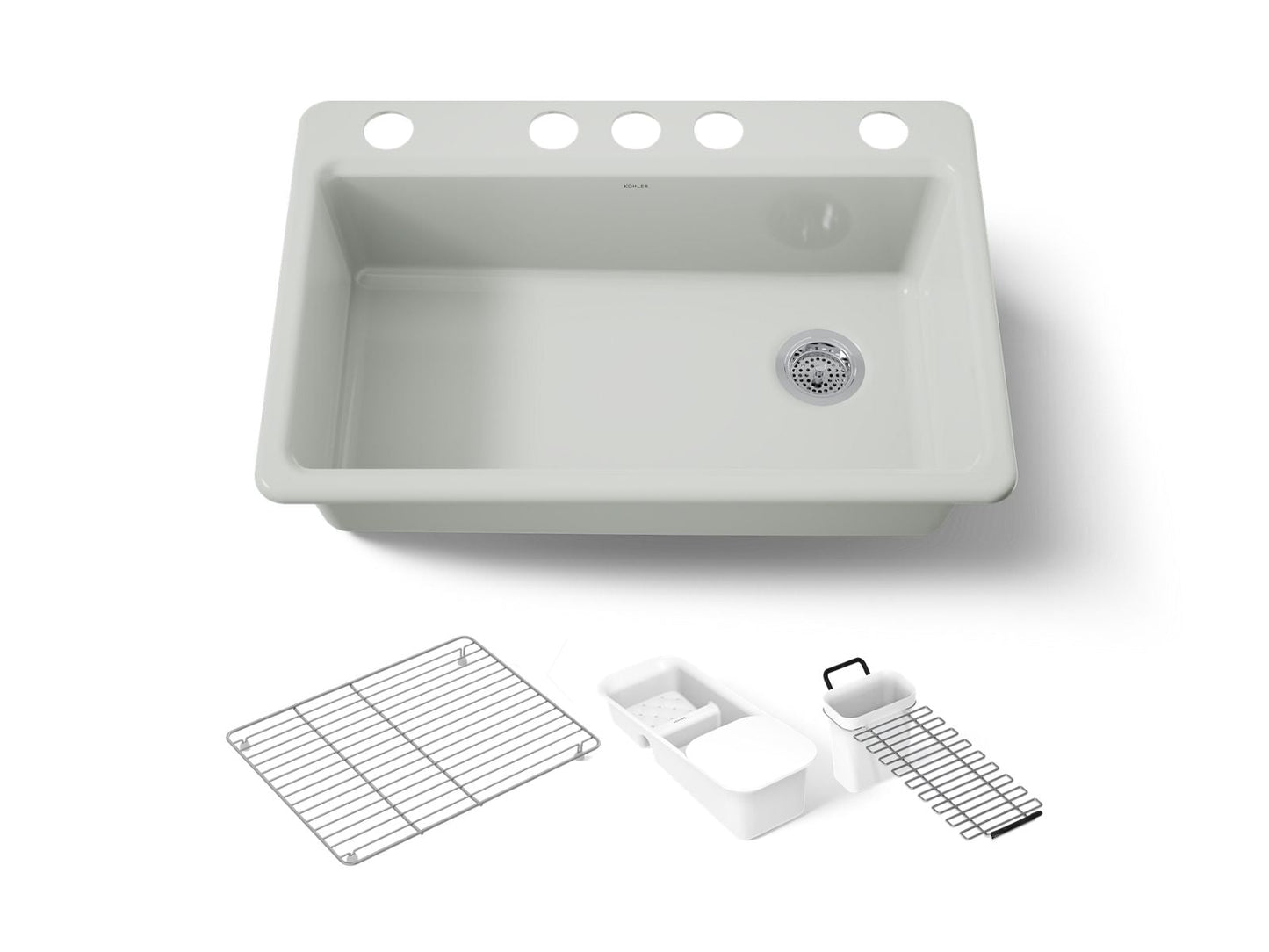 KOHLER K-5871-5UA3 Riverby 33" undermount single-bowl workstation kitchen sink