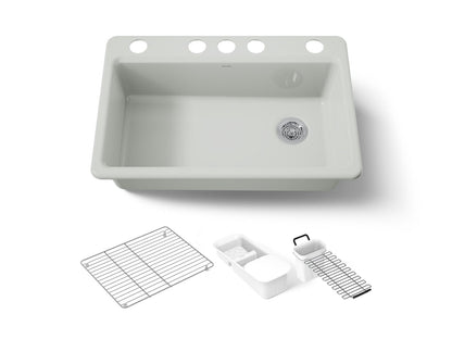 KOHLER K-5871-5UA3 Riverby 33" undermount single-bowl workstation kitchen sink