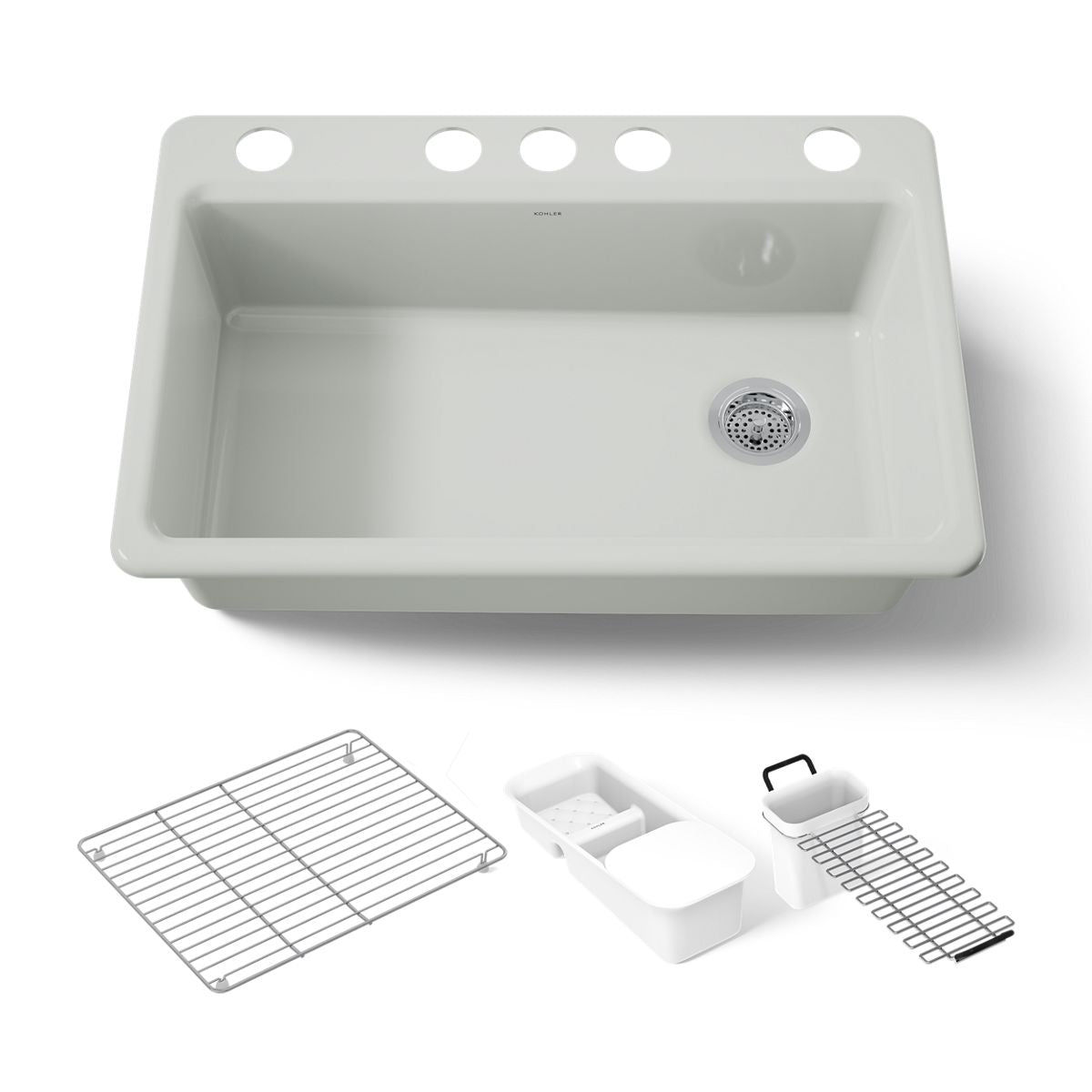 KOHLER K-5871-5UA3 Riverby 33" undermount single-bowl workstation kitchen sink