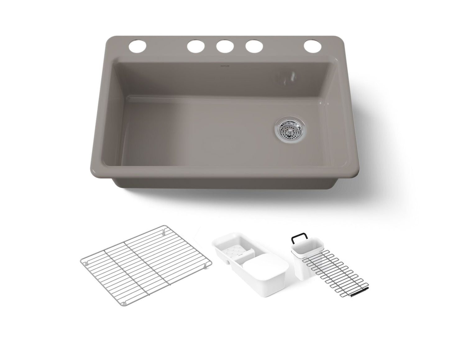 KOHLER K-5871-5UA3 Riverby 33" undermount single-bowl workstation kitchen sink