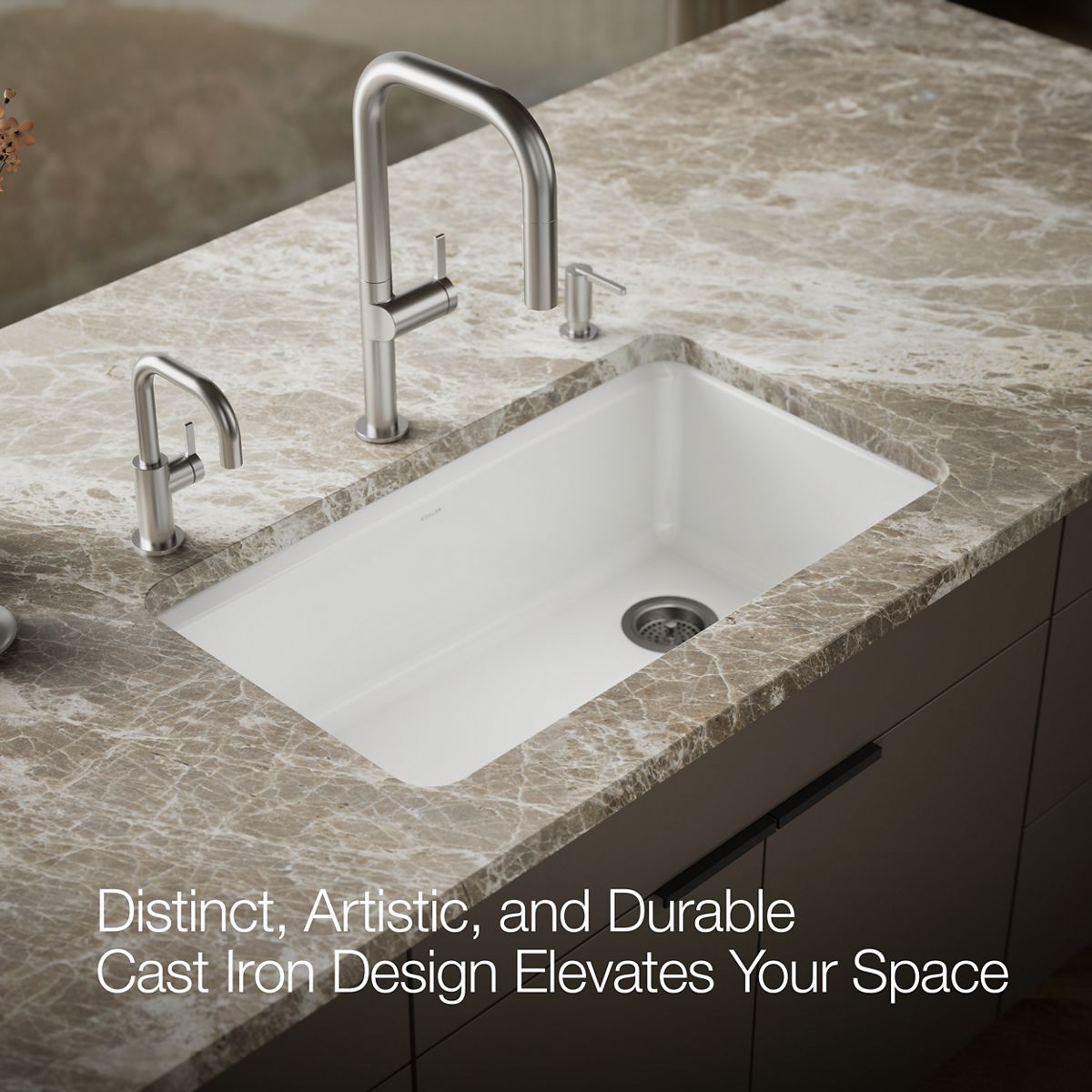 KOHLER K-5871-5UA3 Riverby 33" undermount single-bowl workstation kitchen sink