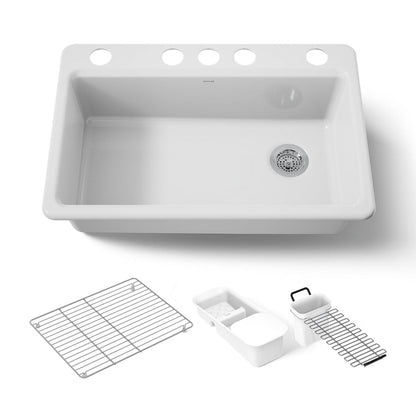 KOHLER K-5871-5UA3 Riverby 33" undermount single-bowl workstation kitchen sink