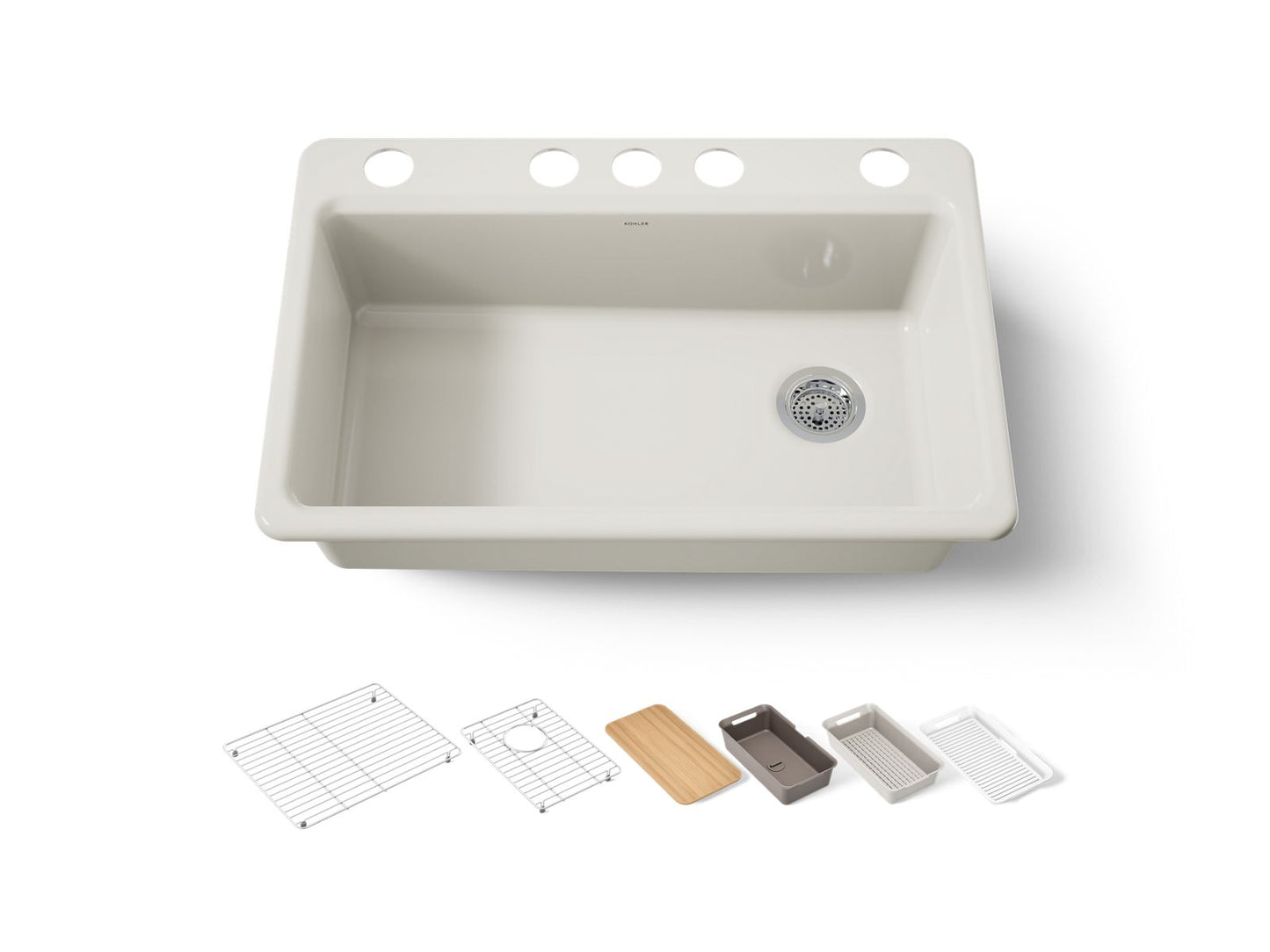 KOHLER Riverby 33" undermount single-bowl workstation kitchen sink