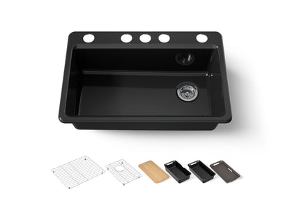 KOHLER Riverby 33" undermount single-bowl workstation kitchen sink