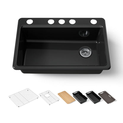 KOHLER Riverby 33" undermount single-bowl workstation kitchen sink