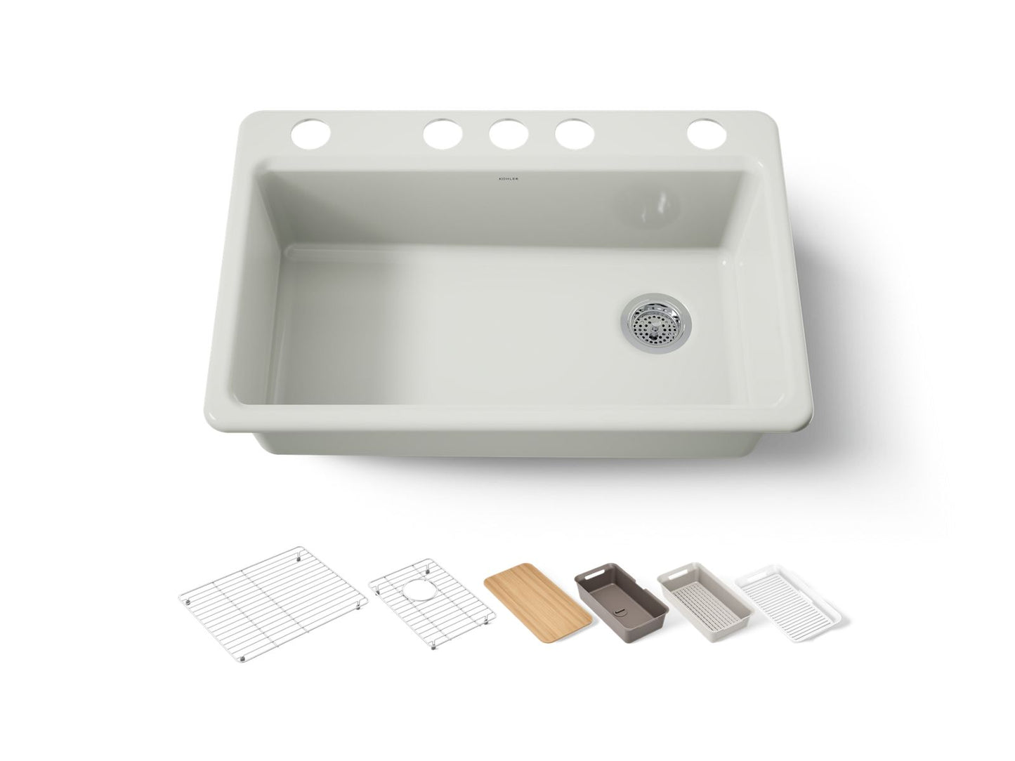 KOHLER Riverby 33" undermount single-bowl workstation kitchen sink
