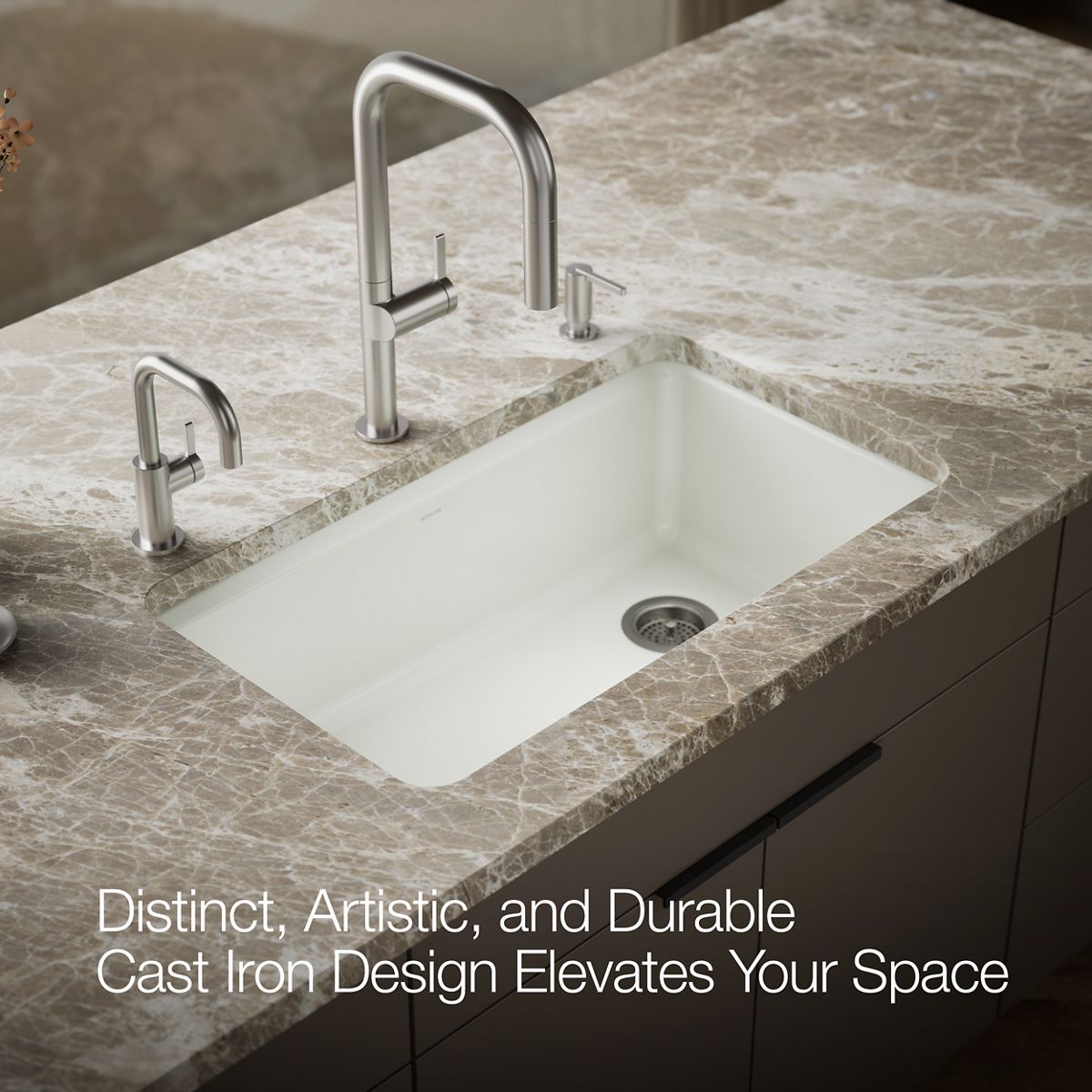KOHLER Riverby 33" undermount single-bowl workstation kitchen sink