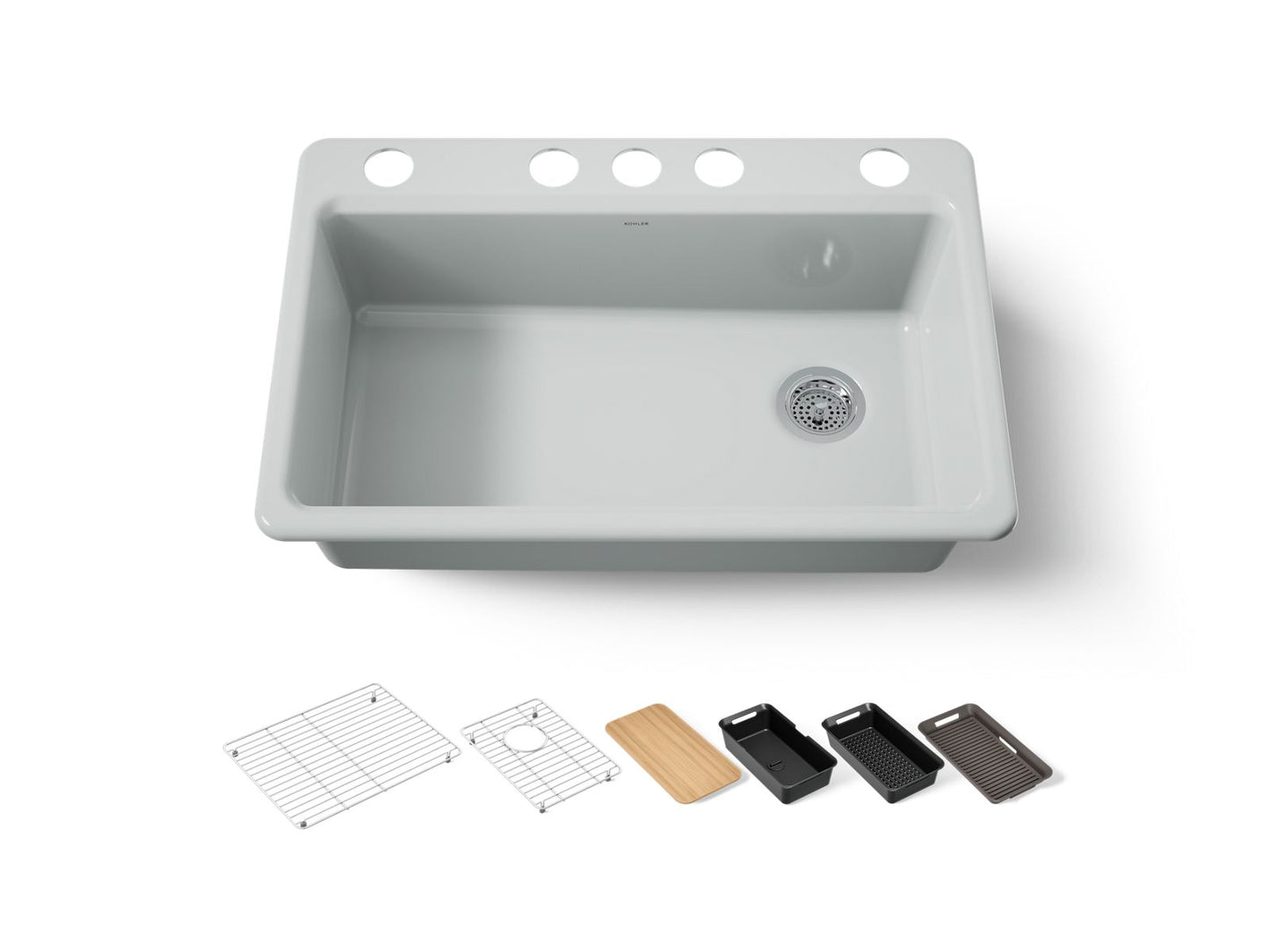 KOHLER Riverby 33" undermount single-bowl workstation kitchen sink