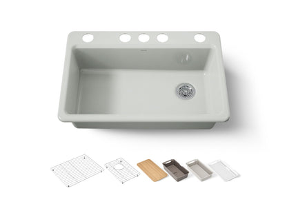 KOHLER Riverby 33" undermount single-bowl workstation kitchen sink