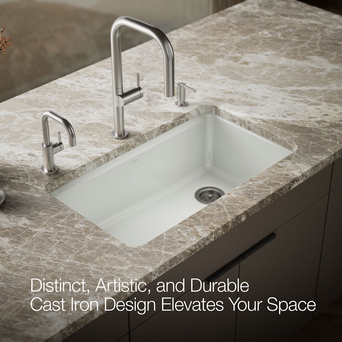 KOHLER Riverby 33" undermount single-bowl workstation kitchen sink