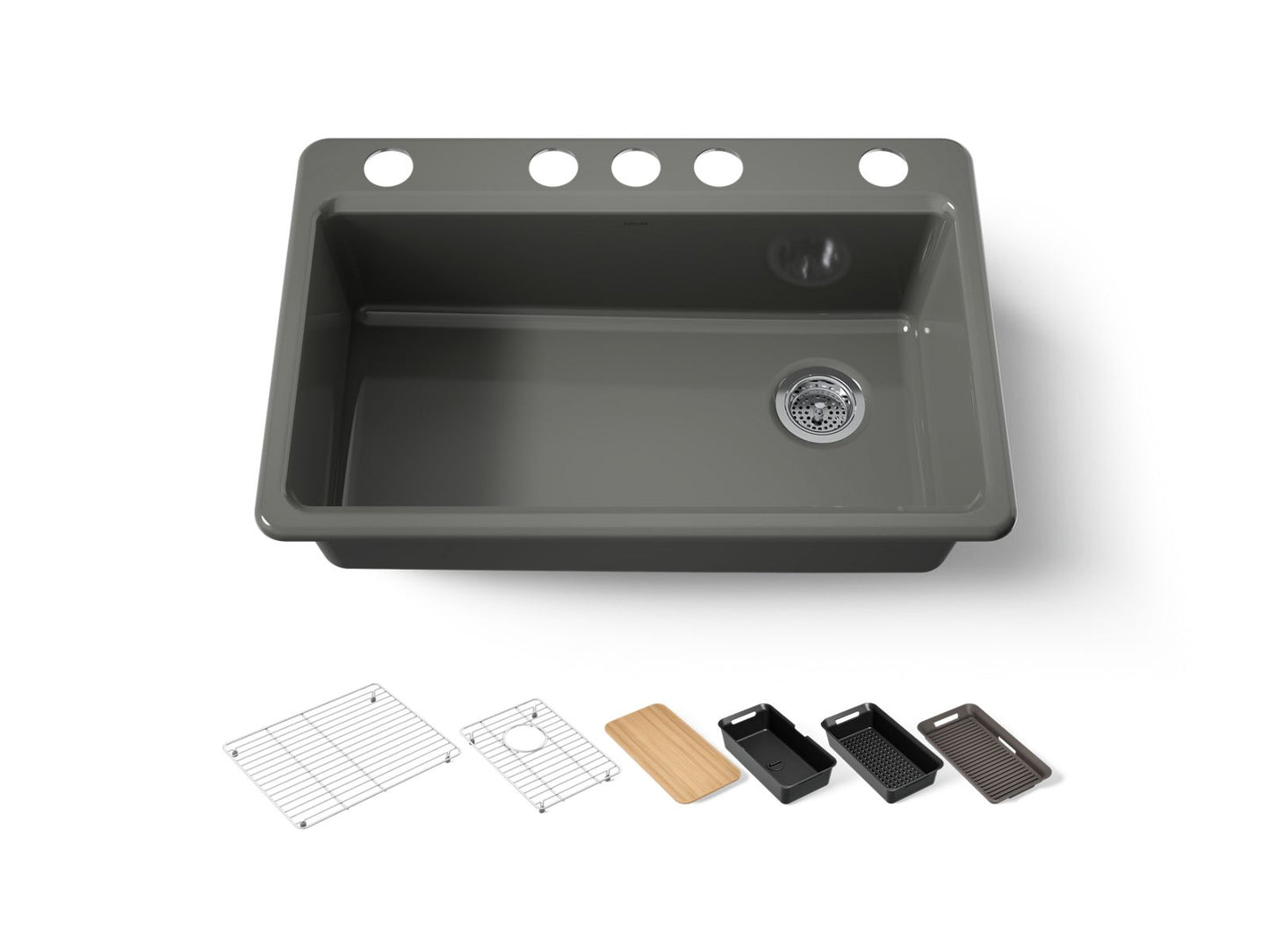KOHLER Riverby 33" undermount single-bowl workstation kitchen sink