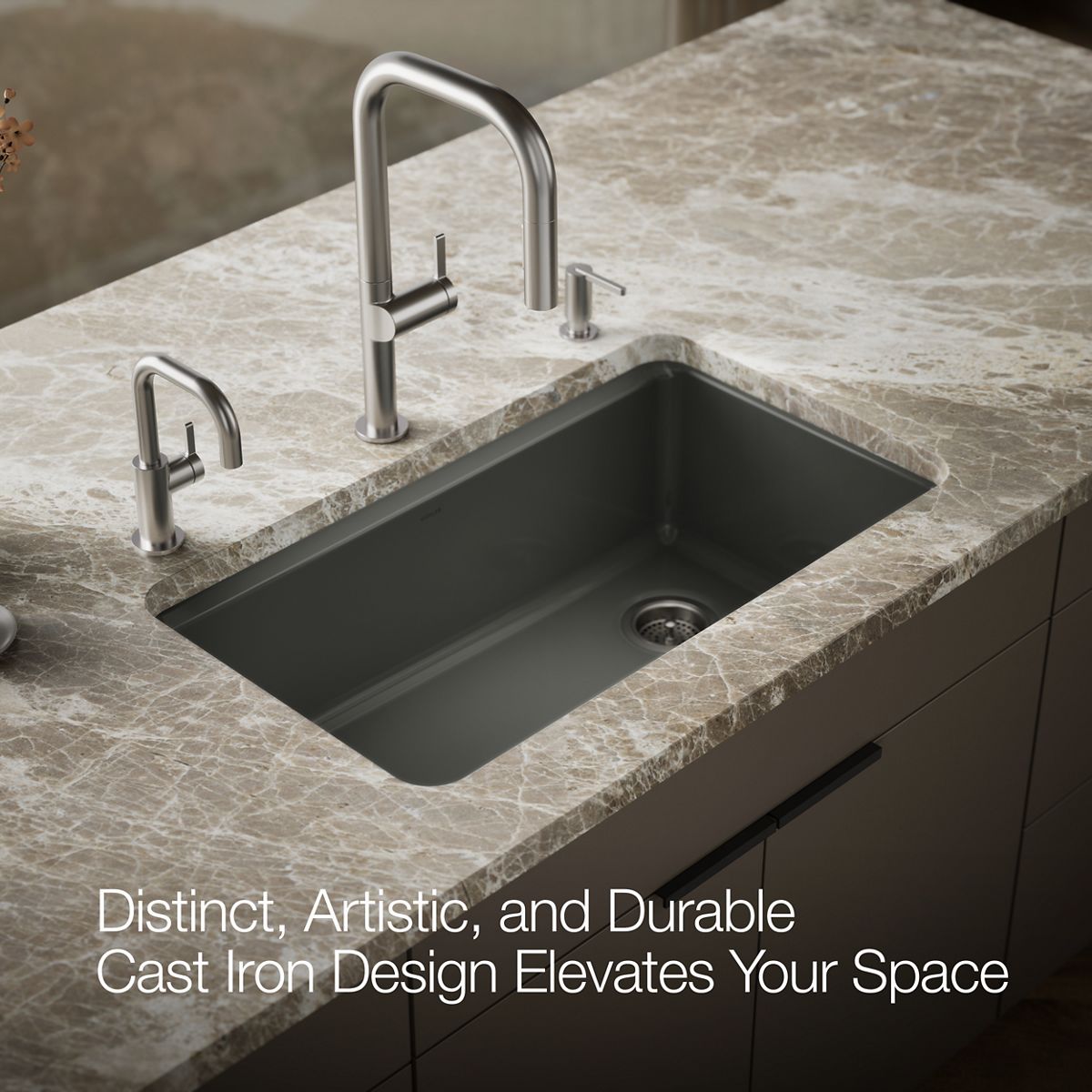 KOHLER Riverby 33" undermount single-bowl workstation kitchen sink