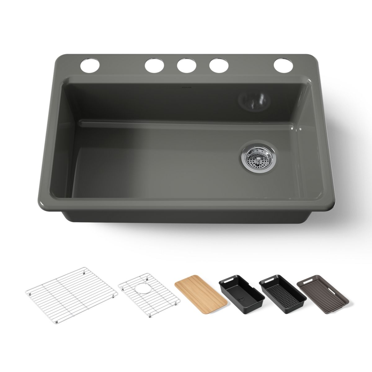 KOHLER Riverby 33" undermount single-bowl workstation kitchen sink