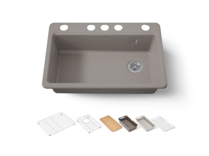 KOHLER Riverby 33" undermount single-bowl workstation kitchen sink