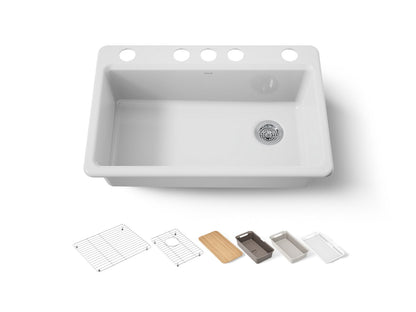 KOHLER Riverby 33" undermount single-bowl workstation kitchen sink