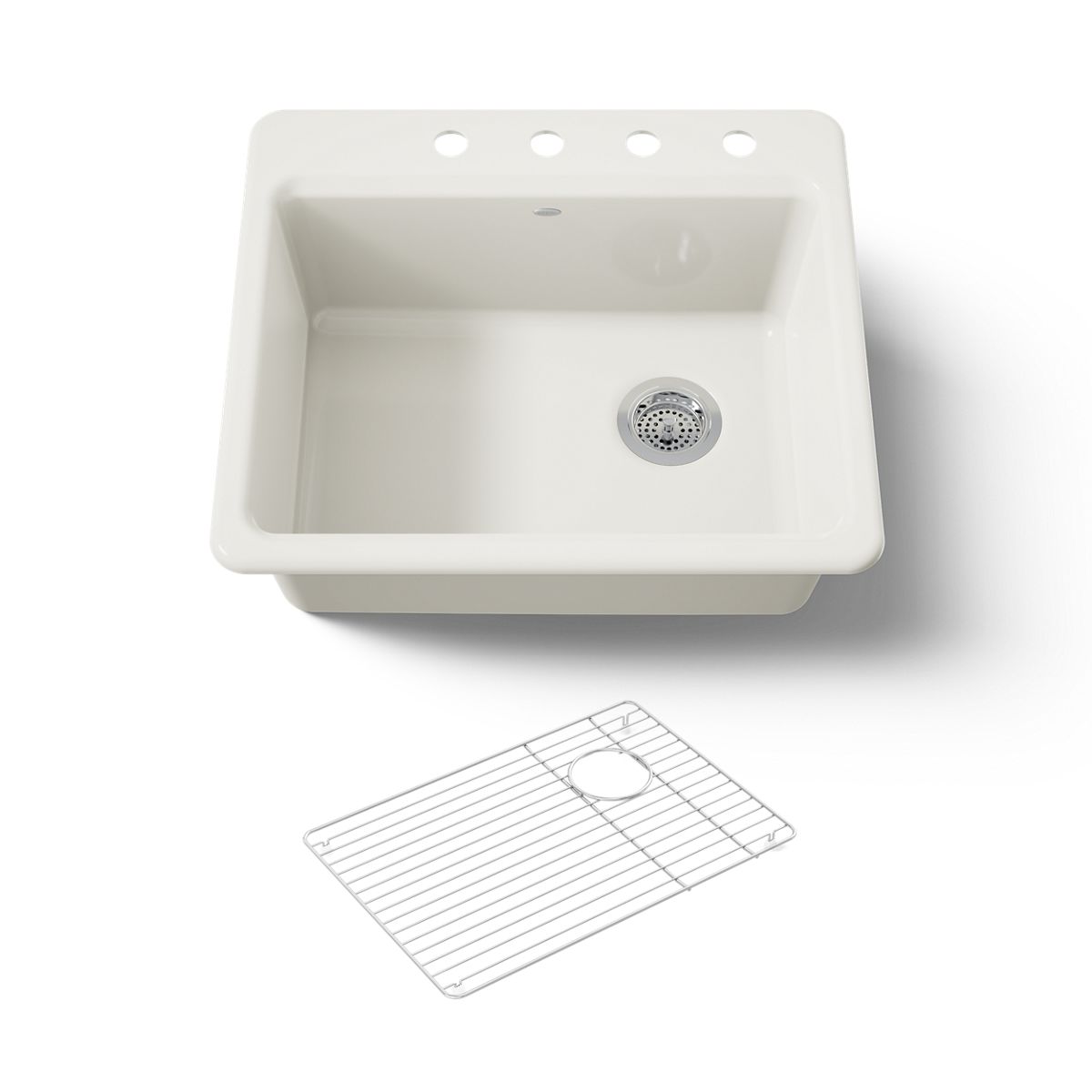KOHLER K-5872-4A1 Riverby 25" top-mount single-bowl kitchen sink