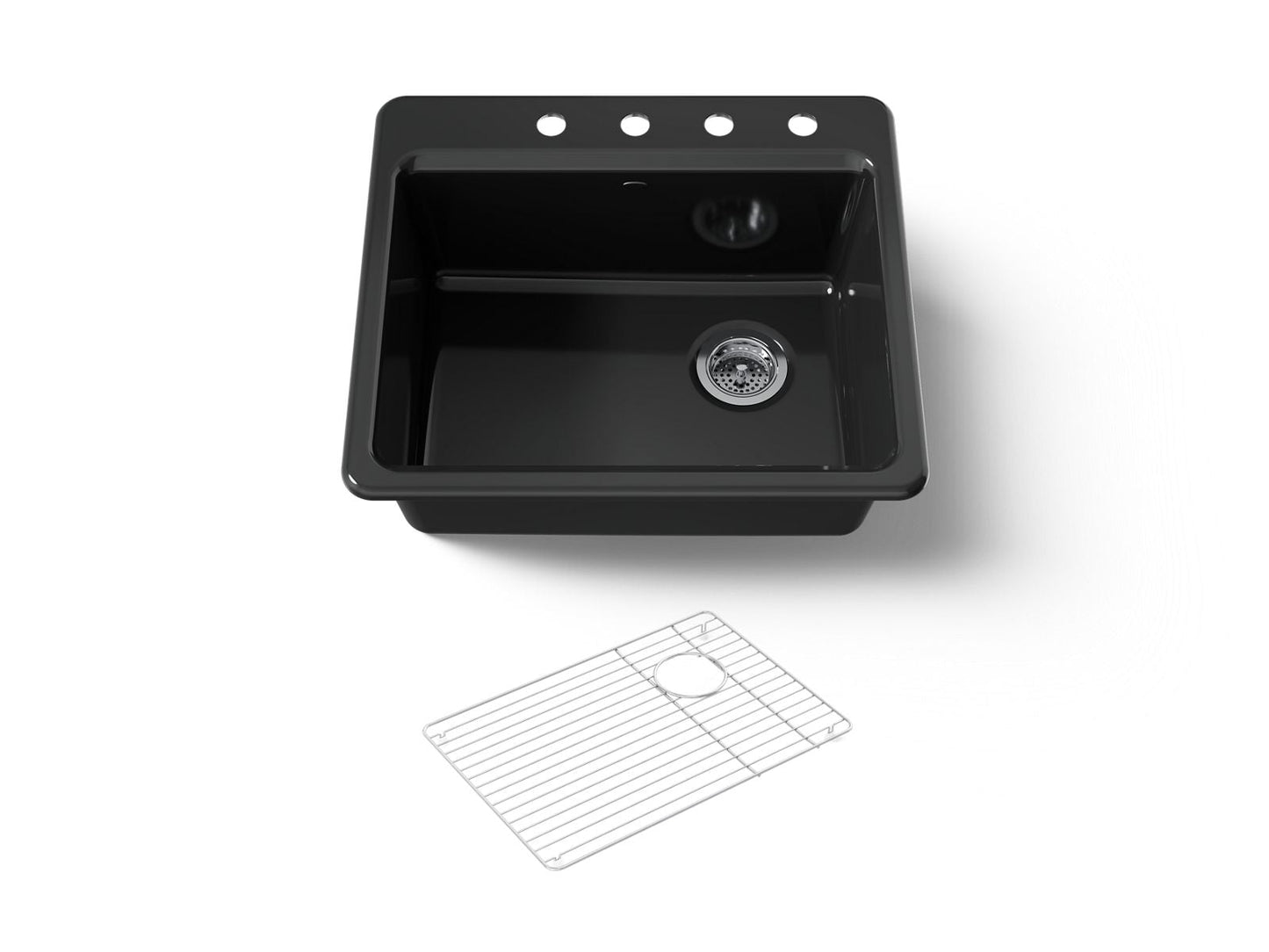 KOHLER K-5872-4A1 Riverby 25" top-mount single-bowl kitchen sink