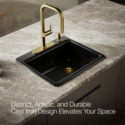 KOHLER K-5872-4A1 Riverby 25" top-mount single-bowl kitchen sink