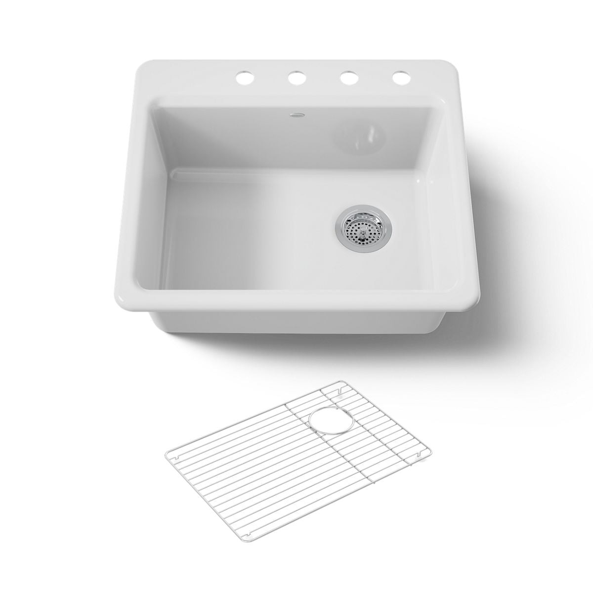 KOHLER K-5872-4A1 Riverby 25" top-mount single-bowl kitchen sink