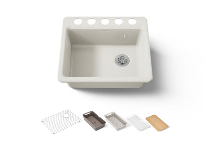 KOHLER Riverby 25" undermount single-bowl workstation kitchen sink