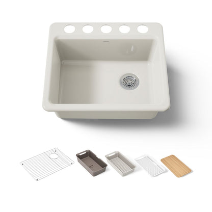 KOHLER Riverby 25" undermount single-bowl workstation kitchen sink