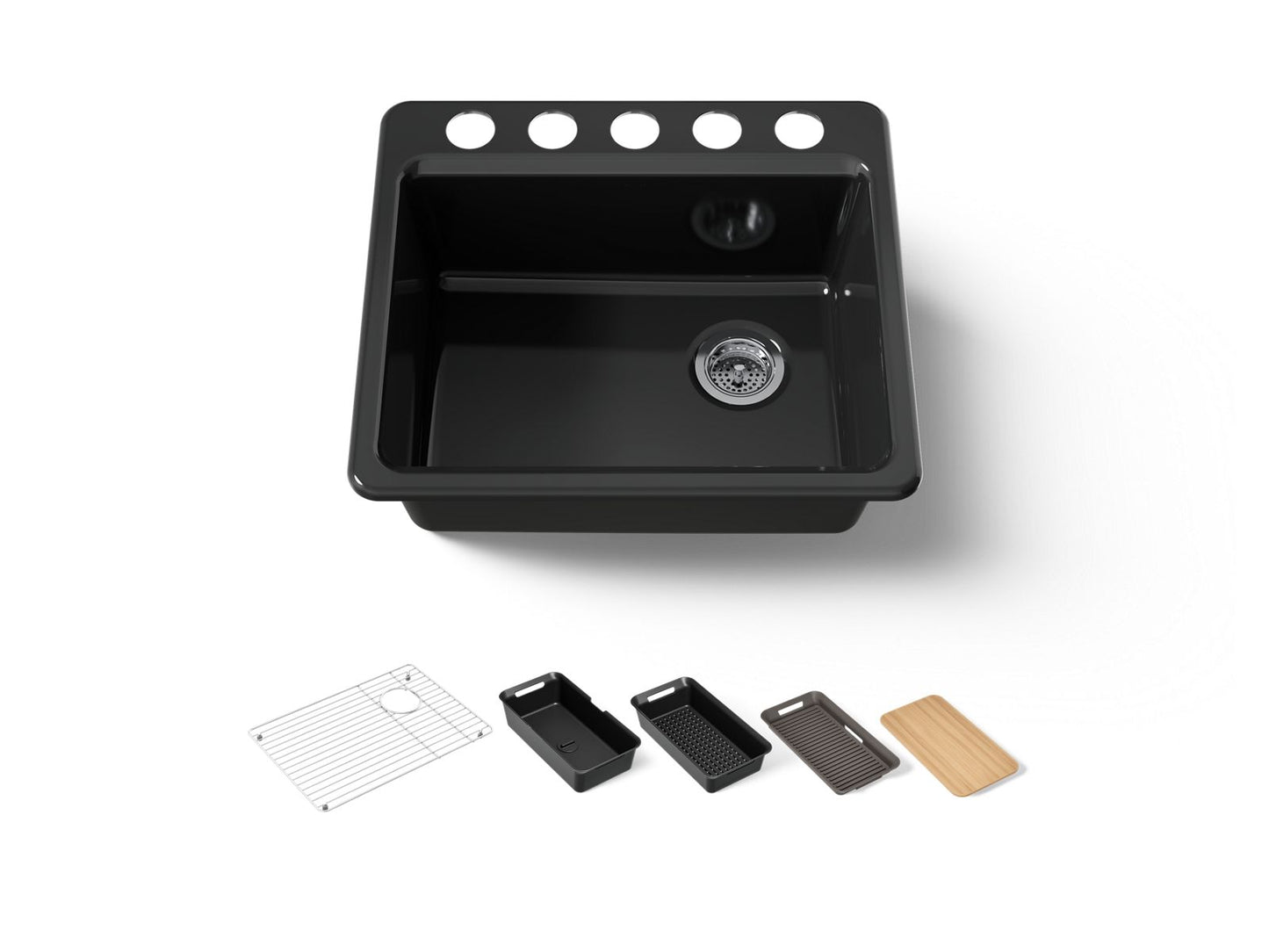 KOHLER Riverby 25" undermount single-bowl workstation kitchen sink