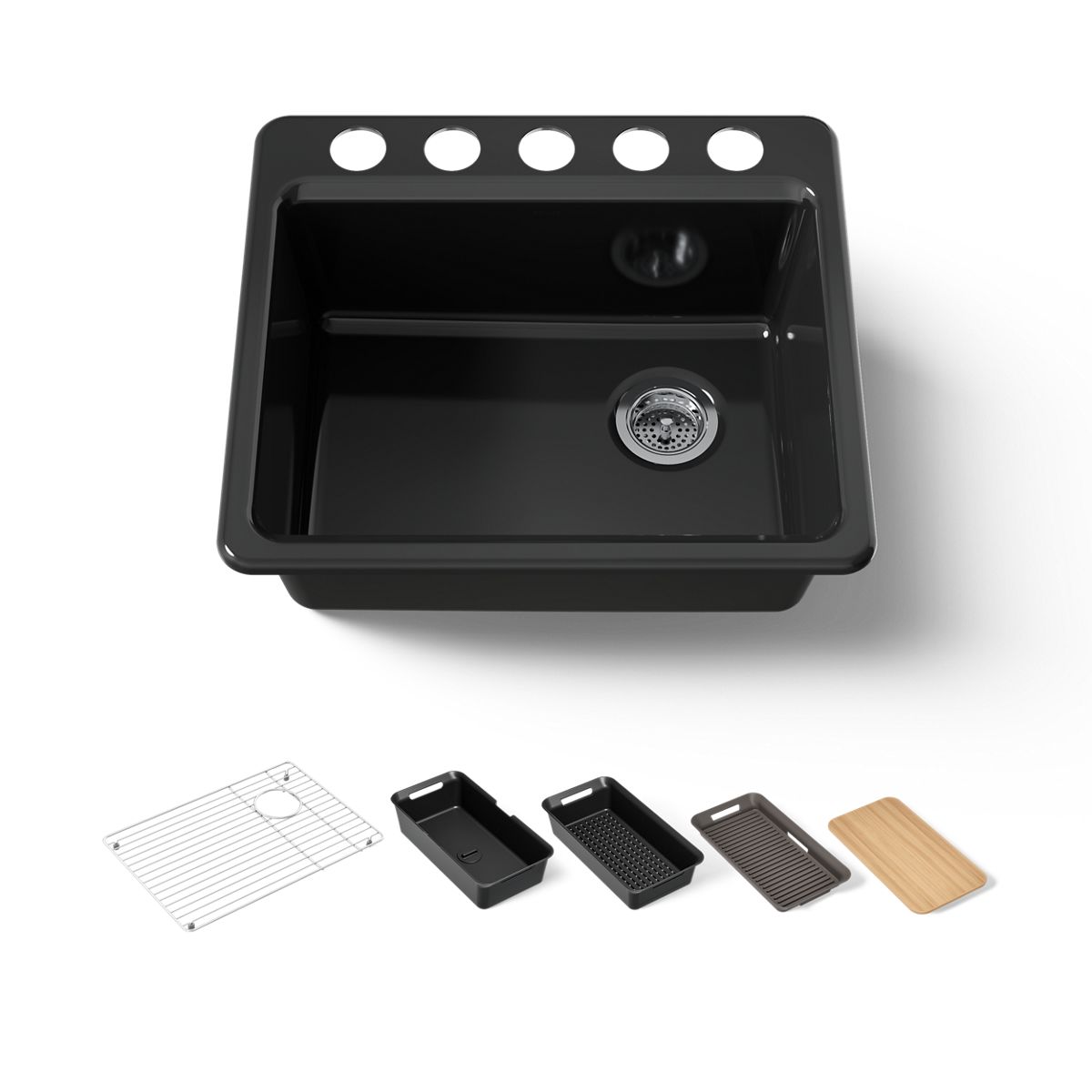 KOHLER Riverby 25" undermount single-bowl workstation kitchen sink