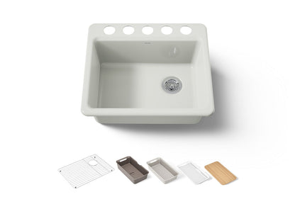 KOHLER Riverby 25" undermount single-bowl workstation kitchen sink