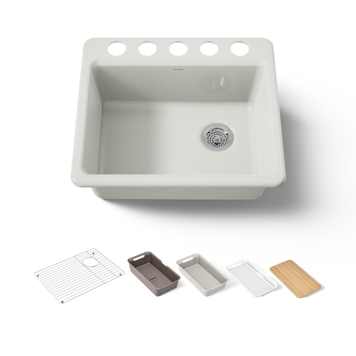 KOHLER Riverby 25" undermount single-bowl workstation kitchen sink