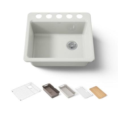 KOHLER Riverby 25" undermount single-bowl workstation kitchen sink