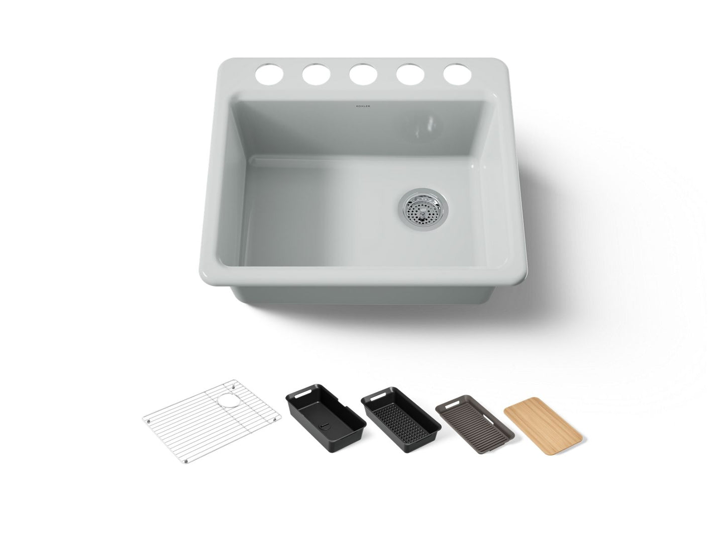 KOHLER Riverby 25" undermount single-bowl workstation kitchen sink