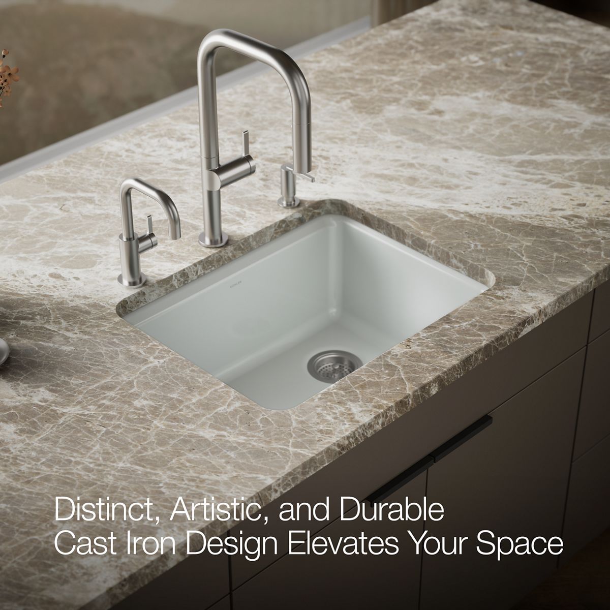 KOHLER Riverby 25" undermount single-bowl workstation kitchen sink
