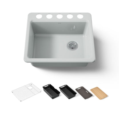 KOHLER Riverby 25" undermount single-bowl workstation kitchen sink
