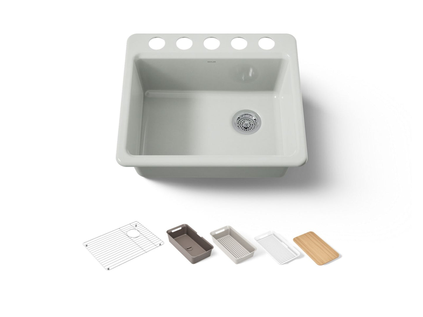 KOHLER Riverby 25" undermount single-bowl workstation kitchen sink