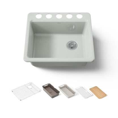 KOHLER Riverby 25" undermount single-bowl workstation kitchen sink