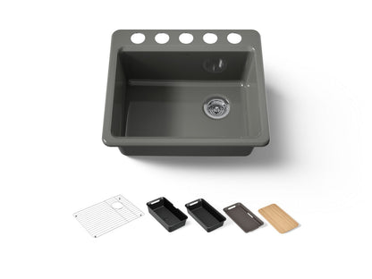 KOHLER Riverby 25" undermount single-bowl workstation kitchen sink