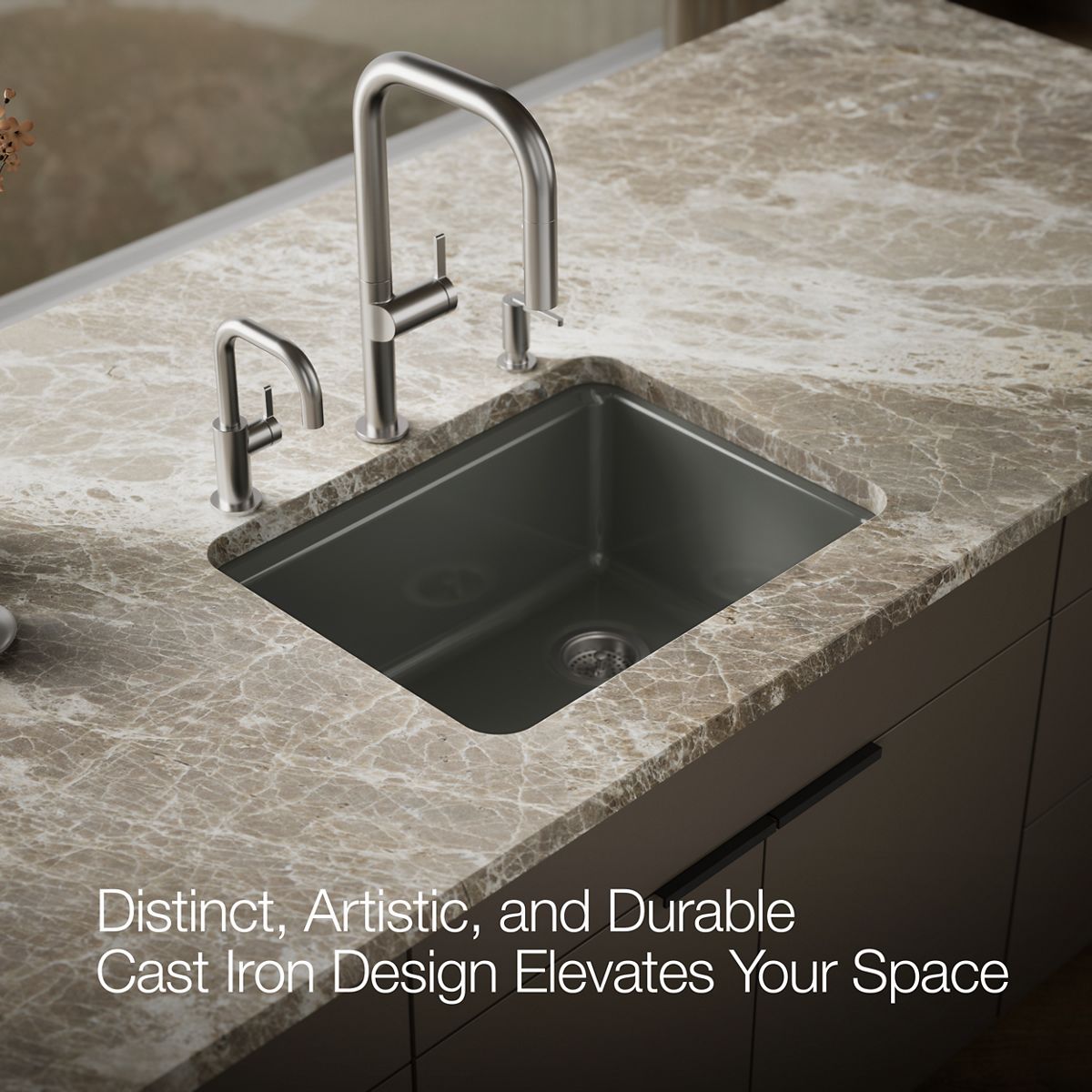KOHLER Riverby 25" undermount single-bowl workstation kitchen sink