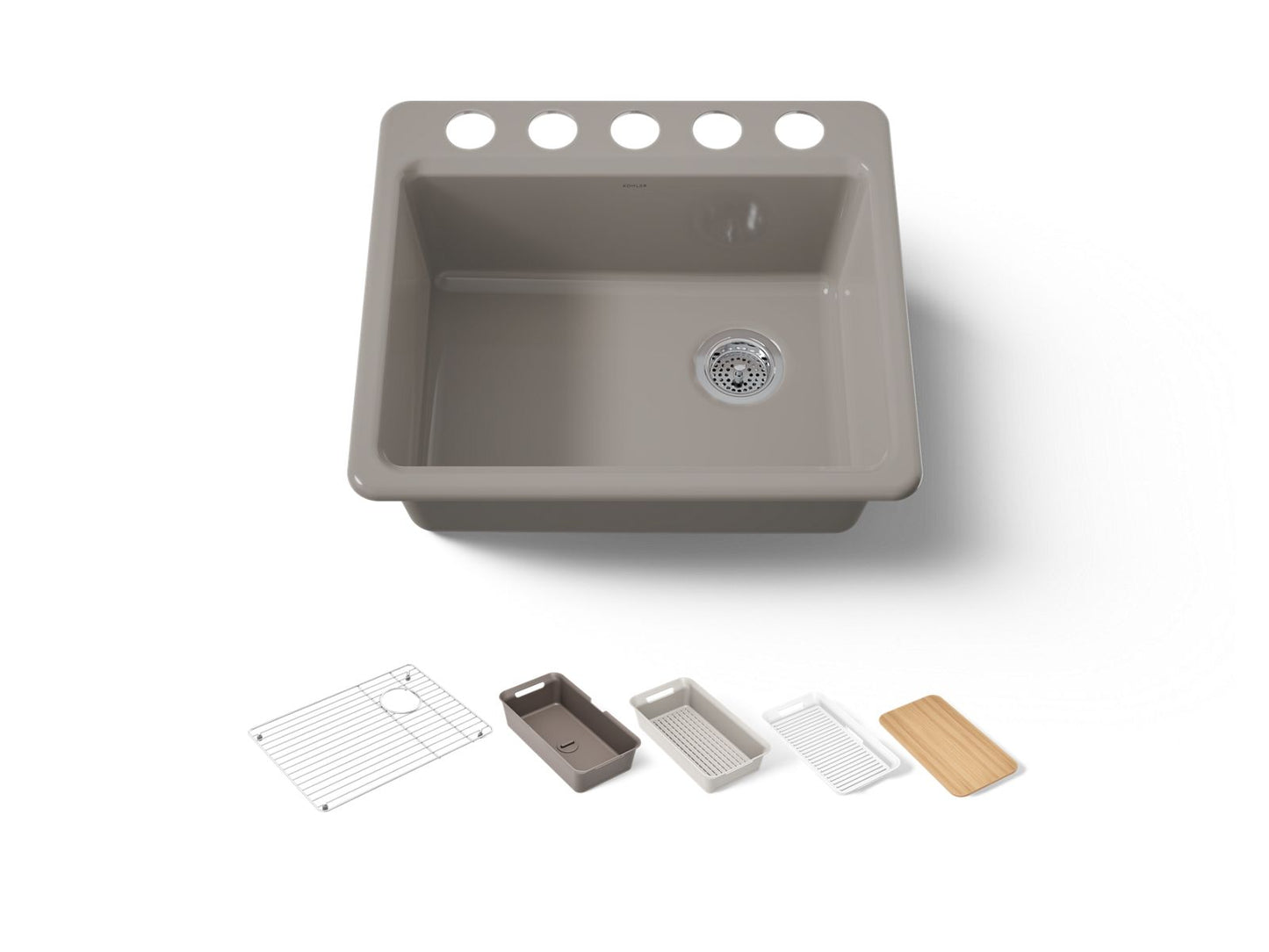 KOHLER Riverby 25" undermount single-bowl workstation kitchen sink