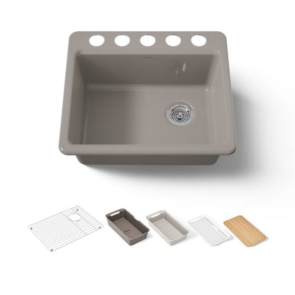 KOHLER Riverby 25" undermount single-bowl workstation kitchen sink