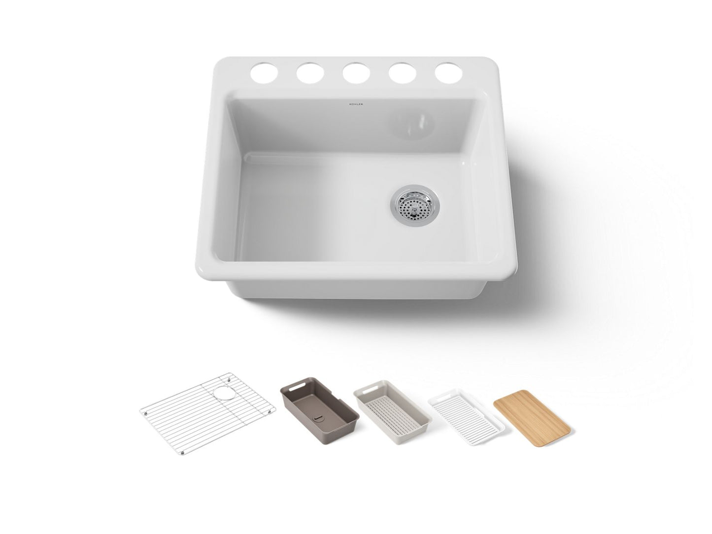 KOHLER Riverby 25" undermount single-bowl workstation kitchen sink