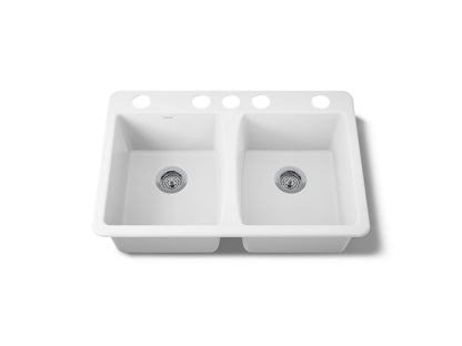 KOHLER K-5873-5U Deerfield 33" undermount double-bowl kitchen sink
