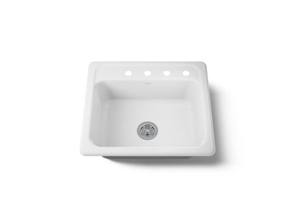 KOHLER K-5964-4 Mayfield 25" top-mount single-bowl kitchen sink